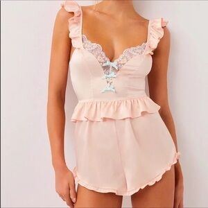 NWT For Love and Lemons Mable Heart Romper
